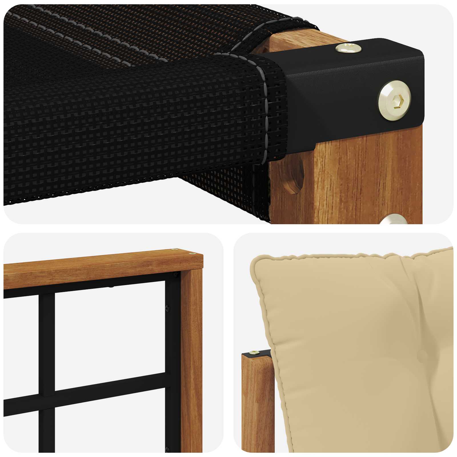 Kültéri kanapé szett párnával 6 pcs Természetes és bézs