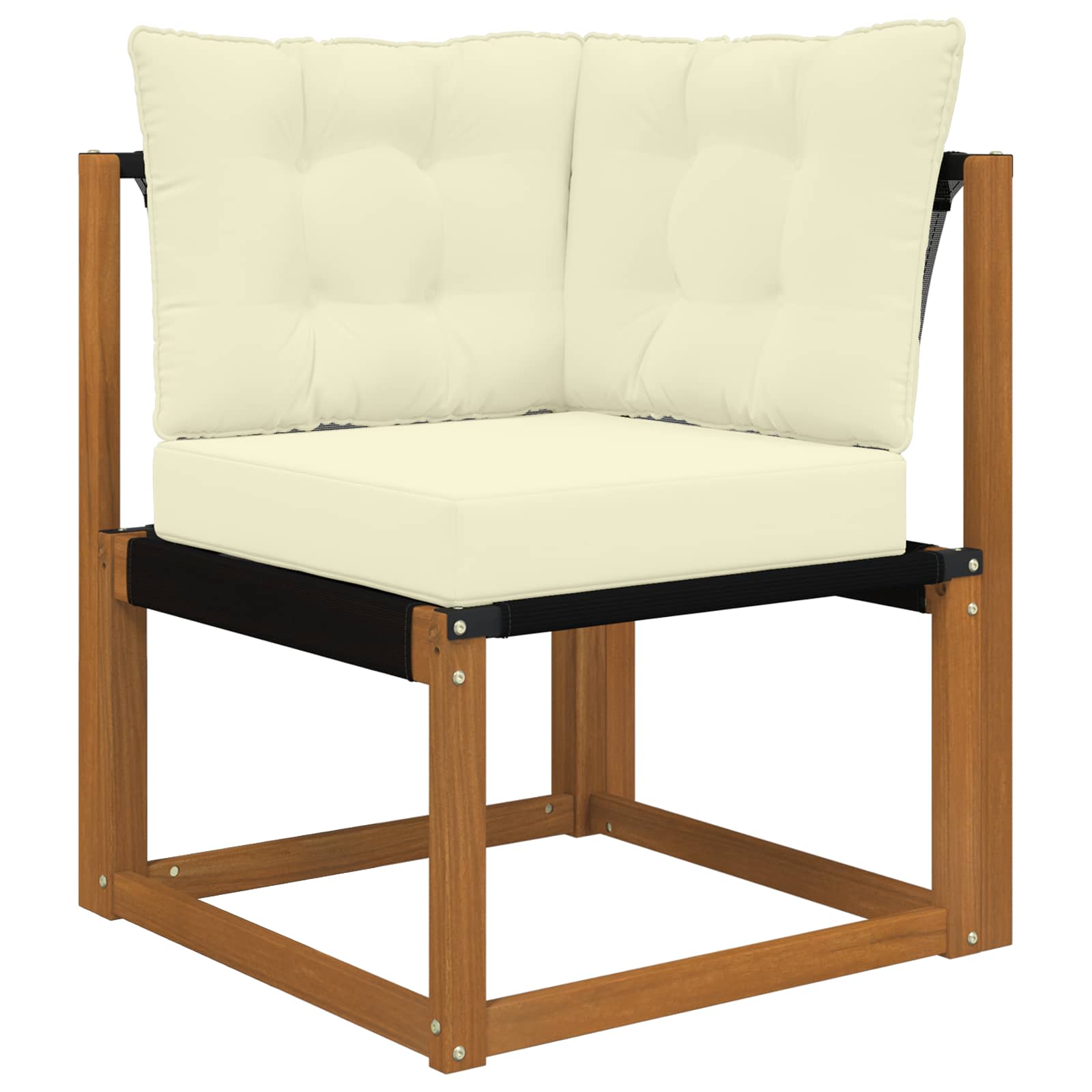 Kültéri kanapé szett párnával 6 pcs Természetes és krémszínű