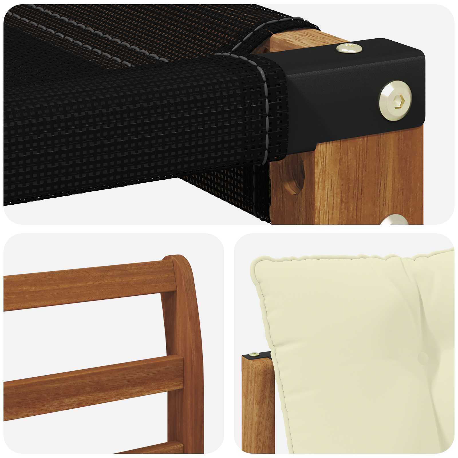 Kültéri kanapé szett párnával 6 pcs Természetes és krémszínű