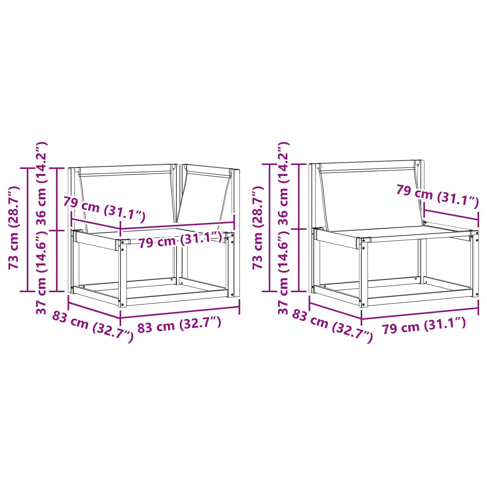 Kültéri kanapé szett párnával 9 pcs Természetes és fekete