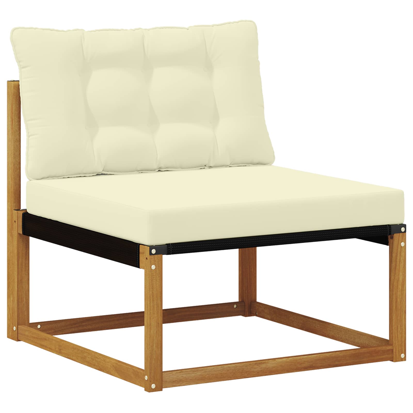 Kültéri kanapé szett párnával 6 pcs Természetes és krémszínű