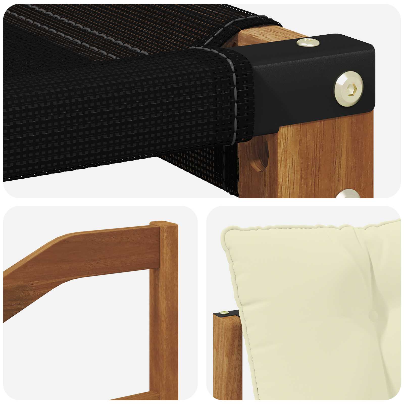 Kültéri kanapé szett párnával 6 pcs Természetes és krémszínű