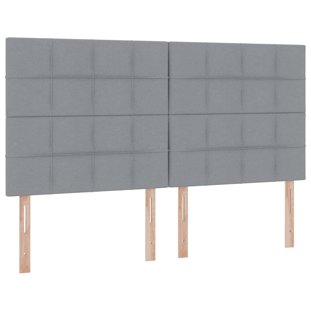 Ágy LED -es lámpákkal Világosszürke 180 x 200 cm szövet