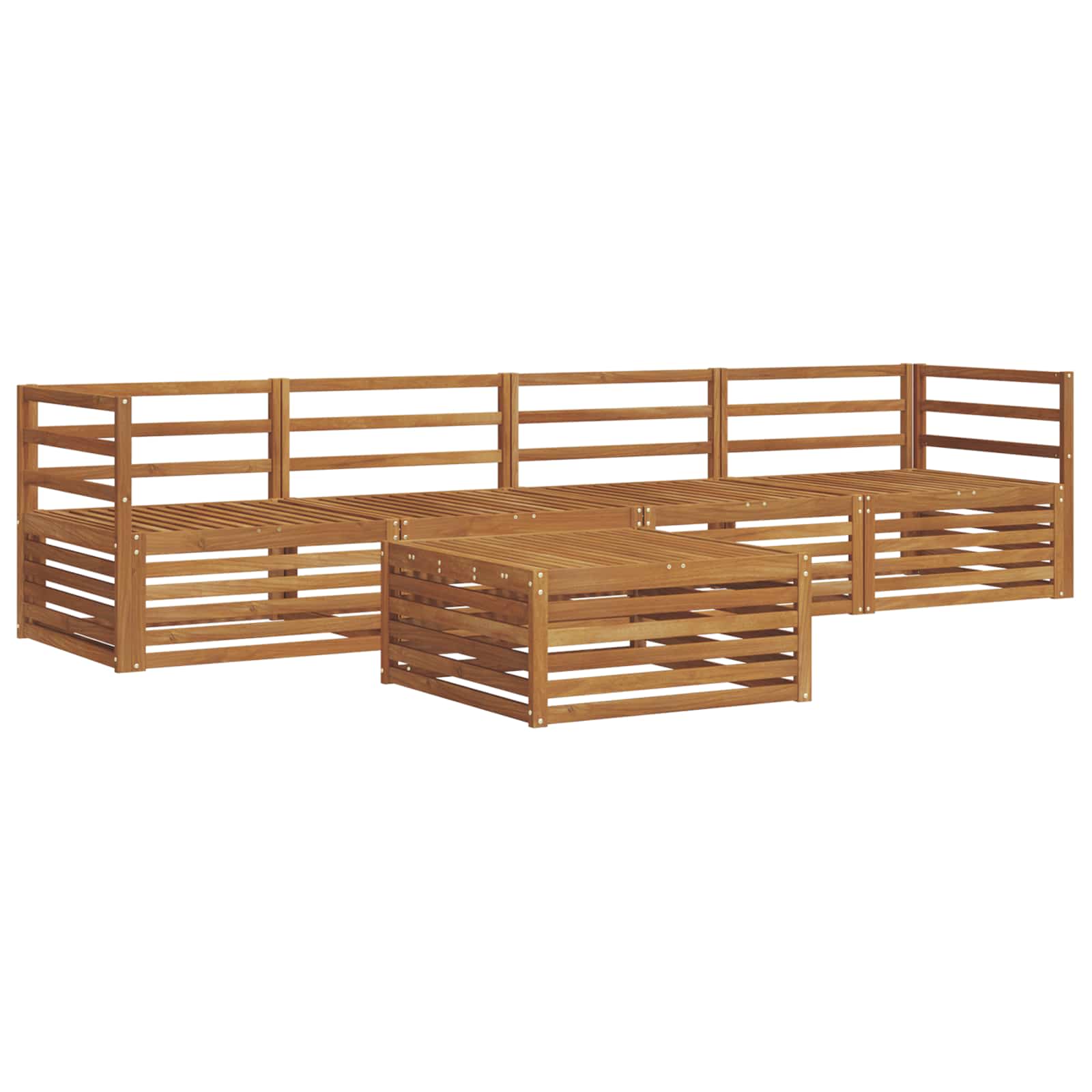 Kültéri kanapé szett 5 pcs Természetes