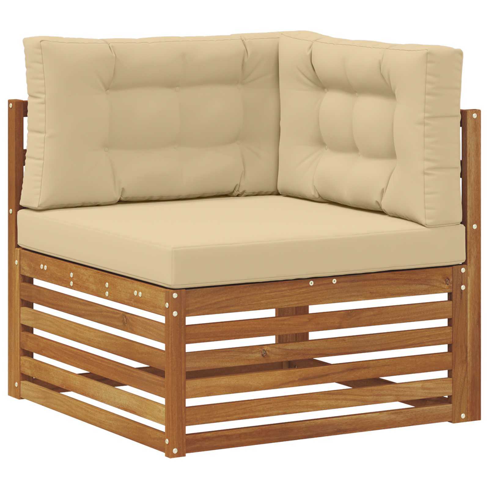 Kültéri kanapé szett párnával 4 pcs Természetes és bézs