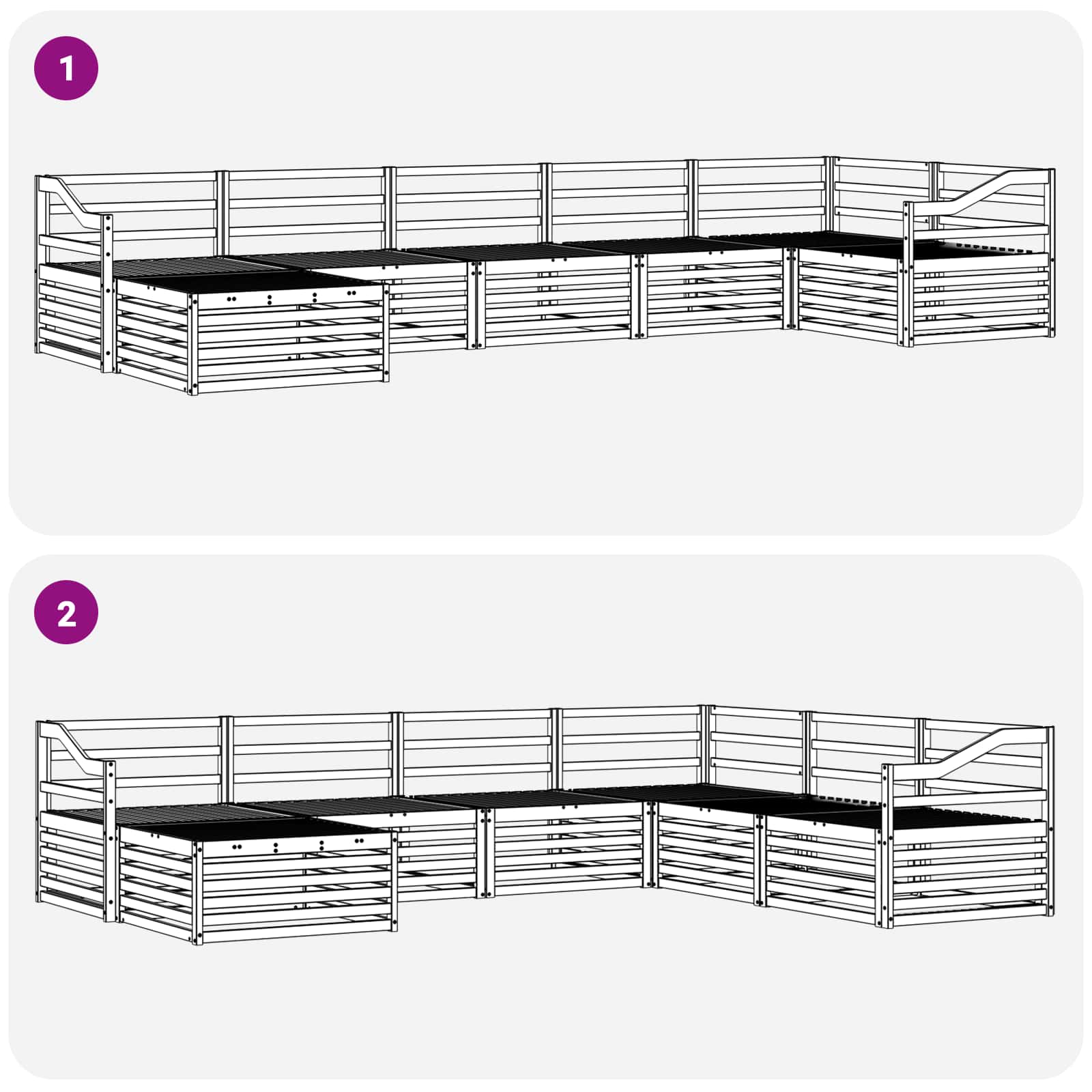 Ülőgarnitúrák 7 pcs Természetes Tömör Akácfa