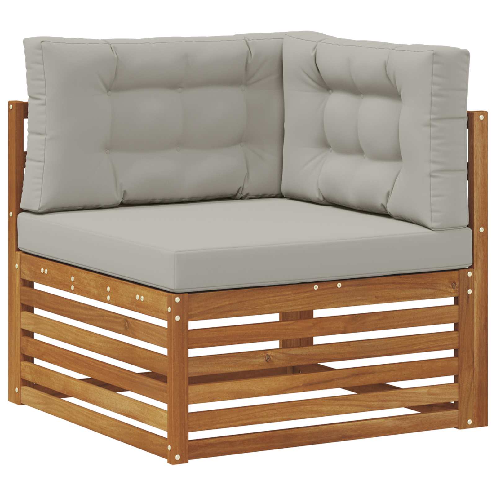 Ülőgarnitúrák 8 pcs Természetes és Világosszürke Tömör Akácfa