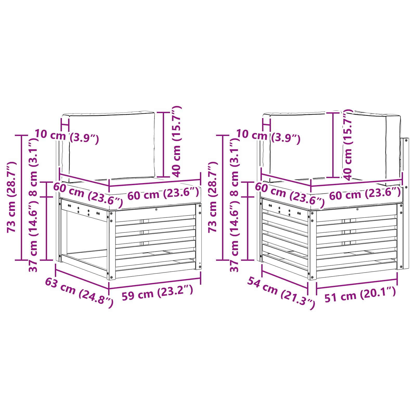 Ülőgarnitúrák 10 pcs Természetes és antracit Tömör Akácfa