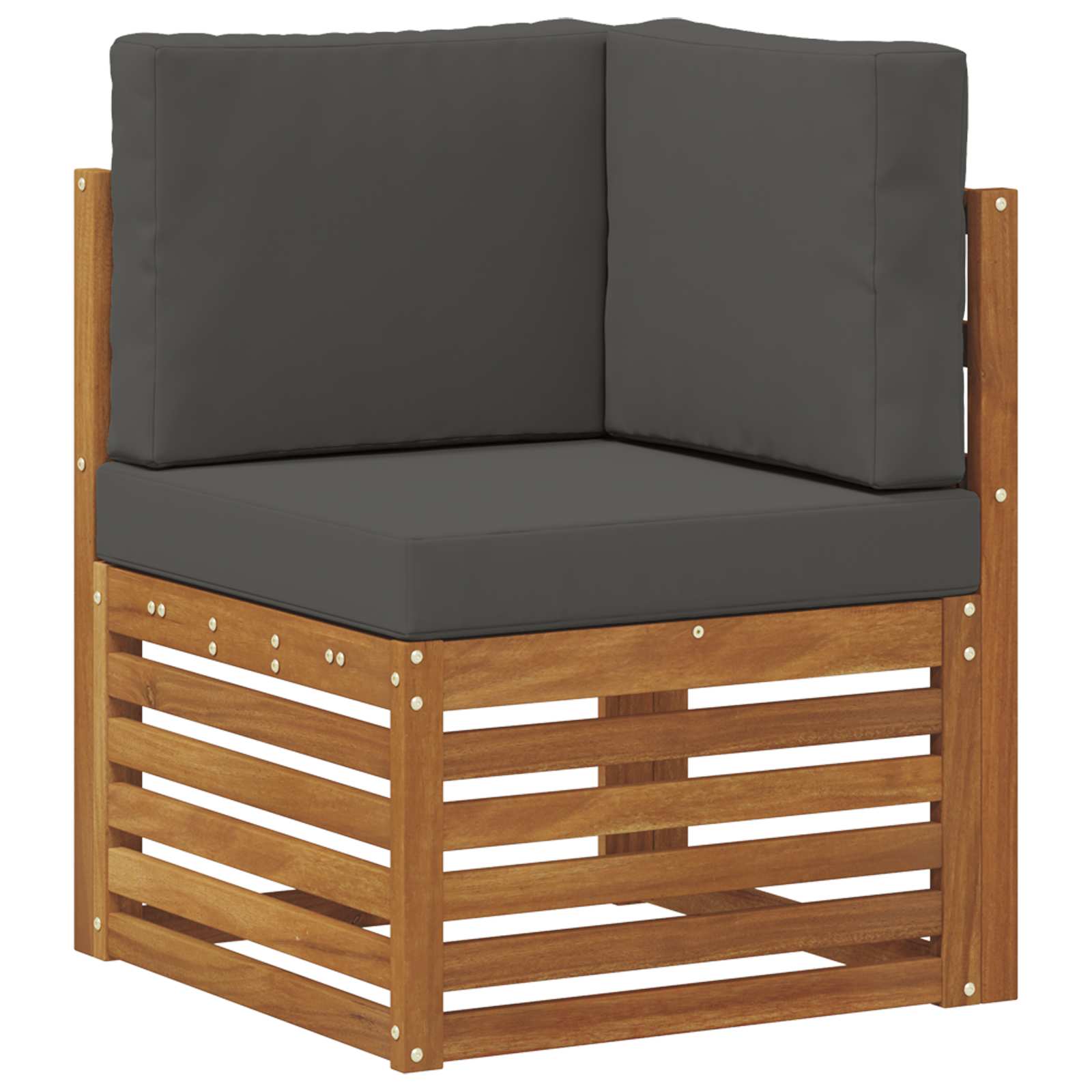 Ülőgarnitúrák 10 pcs Természetes és antracit Tömör Akácfa