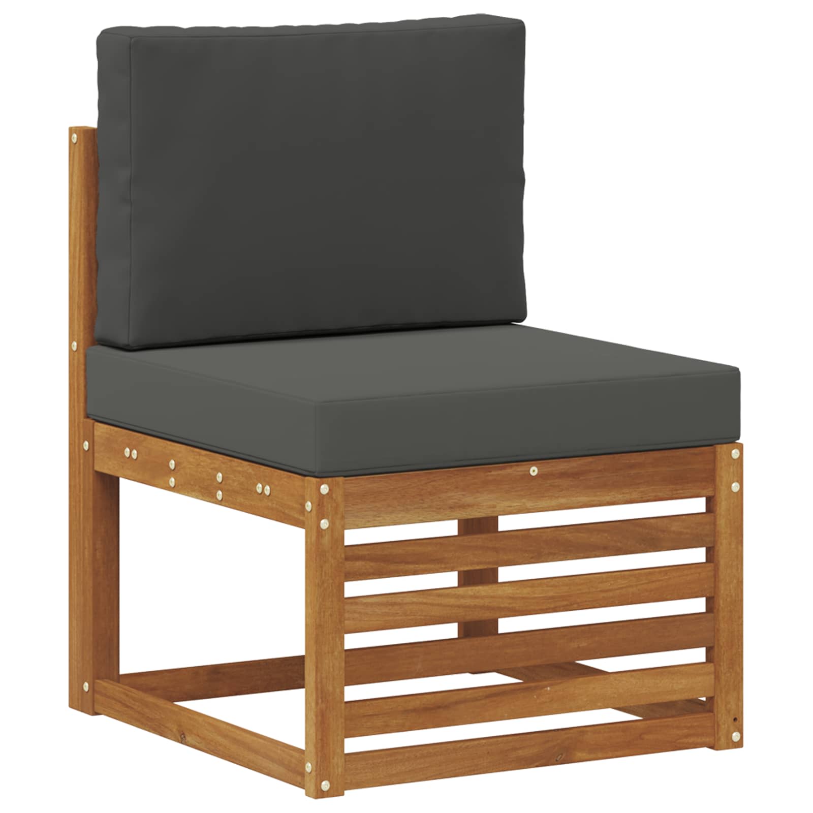 Ülőgarnitúrák 11 pcs Természetes és antracit Tömör Akácfa