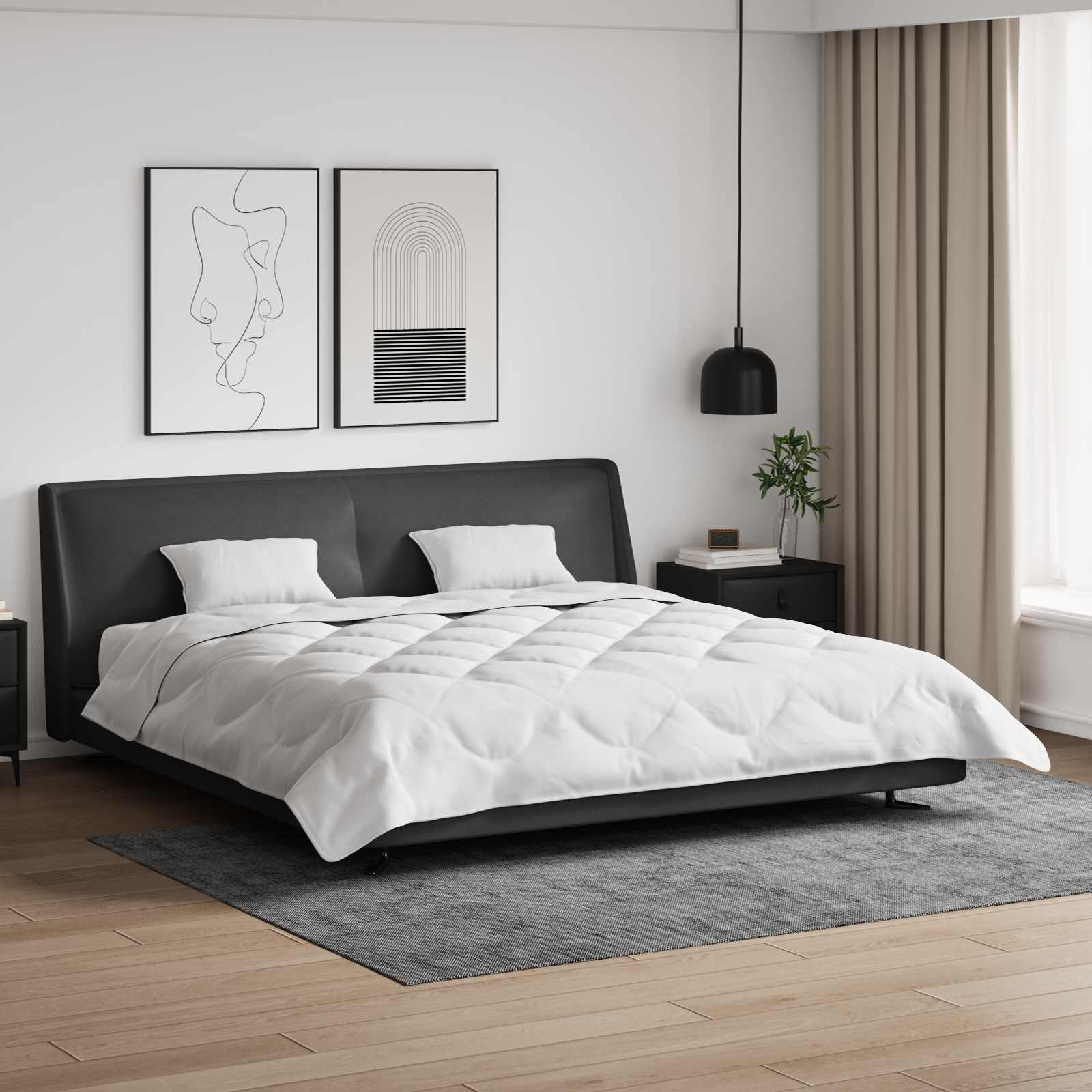 Paplan párnával 3 pcs Fehér Mikroszálas