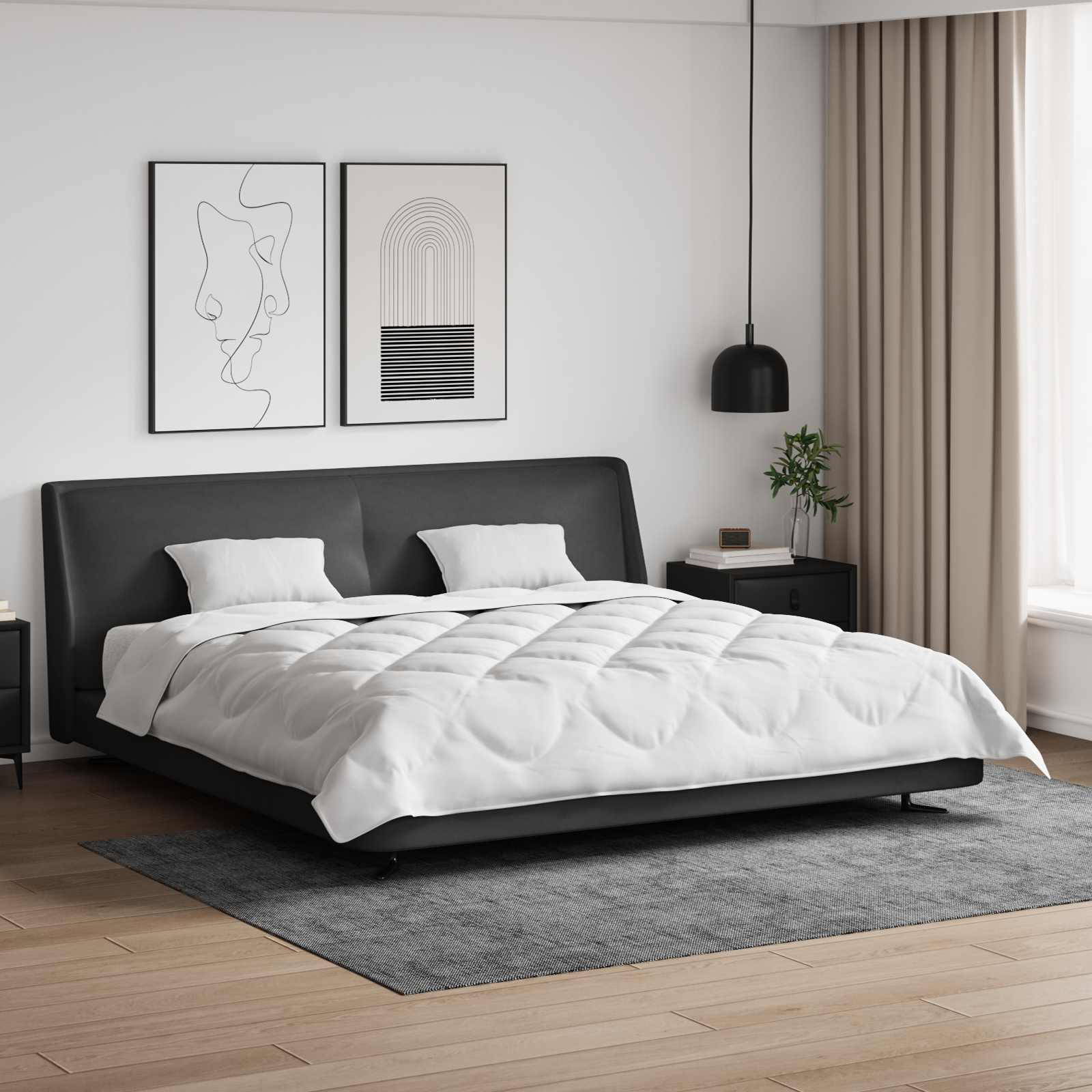 Paplan párnával 3 pcs Fehér Mikroszálas