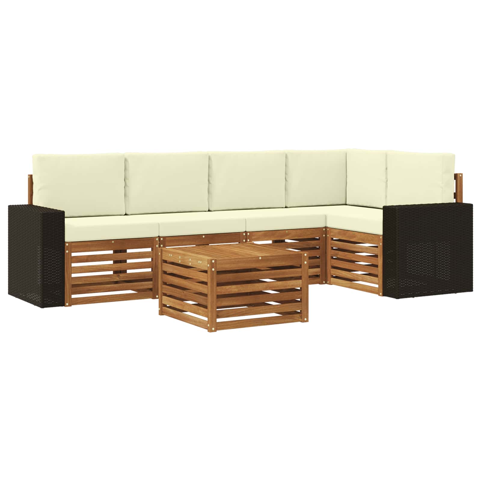 Szegmentált kanapé szett 6 pcs Természetes és krémszínű
