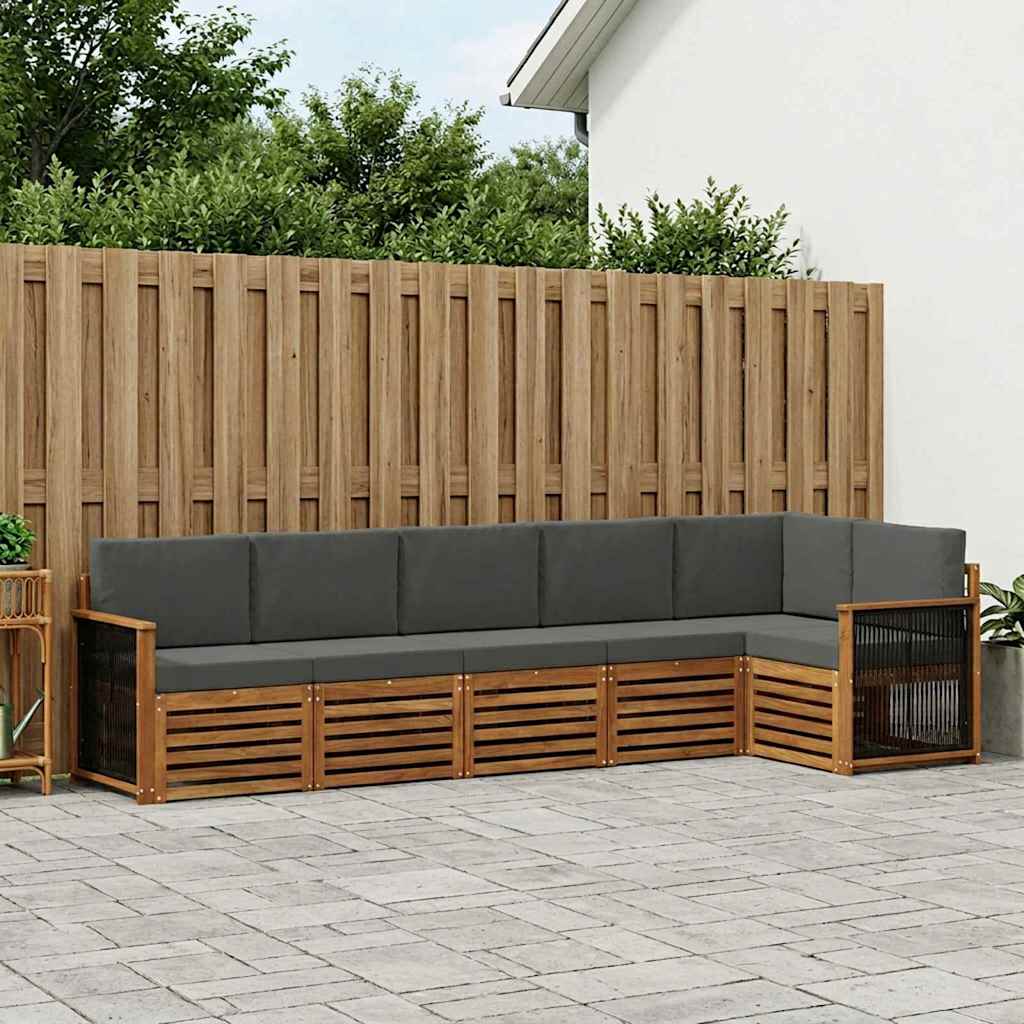 Szegmentált kanapé szett párnával 5 pcs Természetes és antracit
