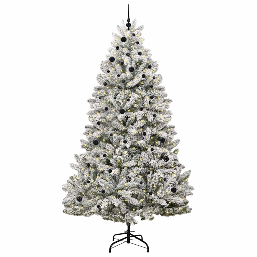 Mű karácsonyfa 300 LED-del Zöld és Fehér 270 cm PVC és fém