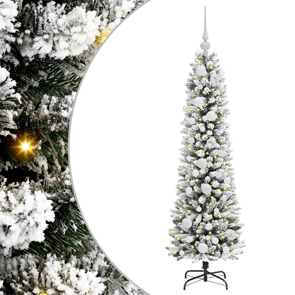 Mű karácsonyfa 150 LED-del Fehér 120 cm PVC és Fém és Műanyag