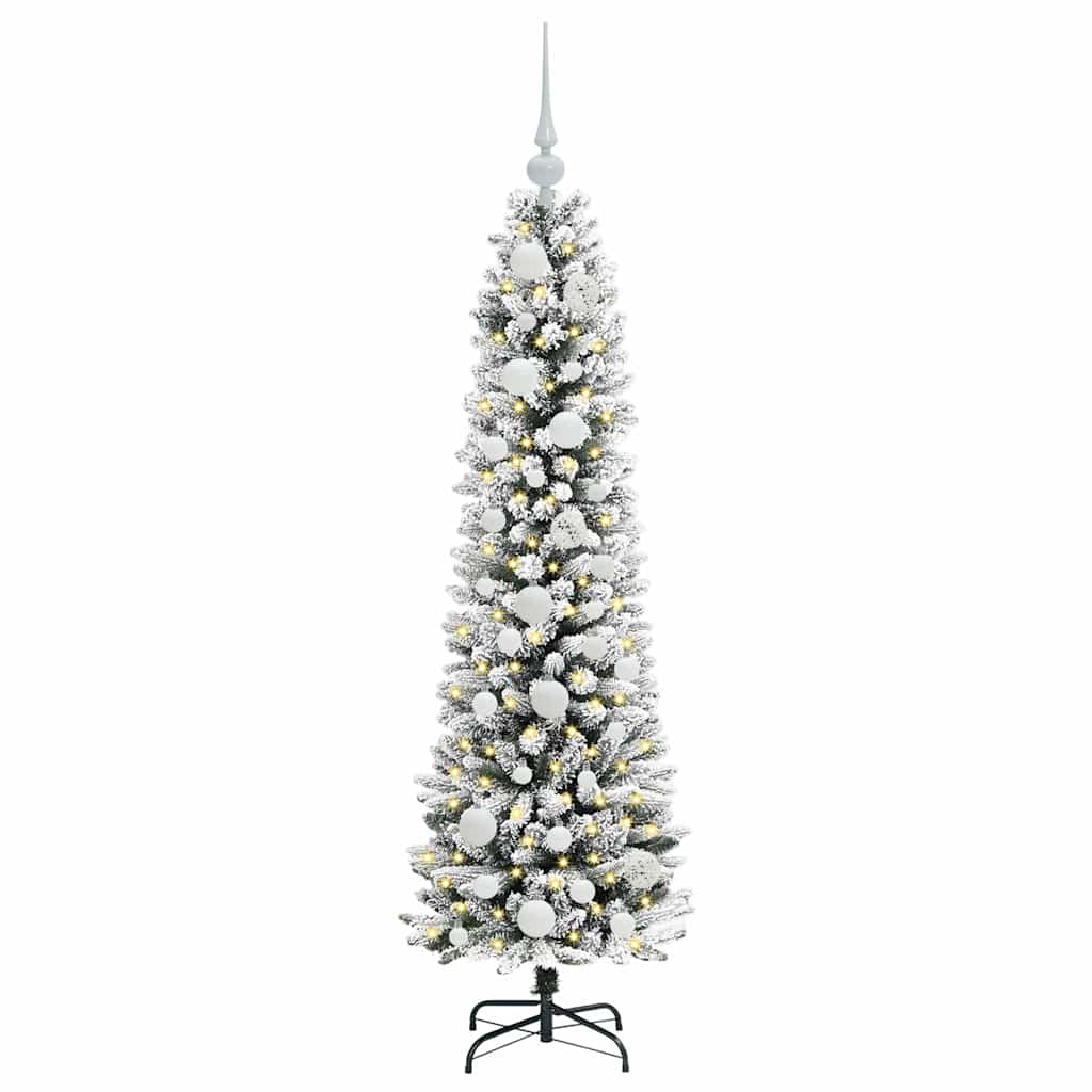Mű karácsonyfa 150 LED-del Fehér 120 cm PVC és Fém és Műanyag