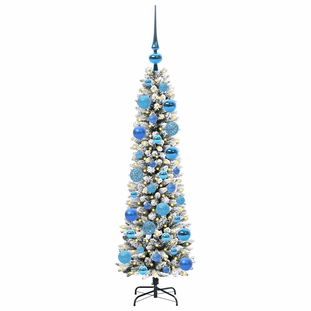 Mű karácsonyfa 150 LED-del Fehér 120 cm PVC és Fém és Műanyag