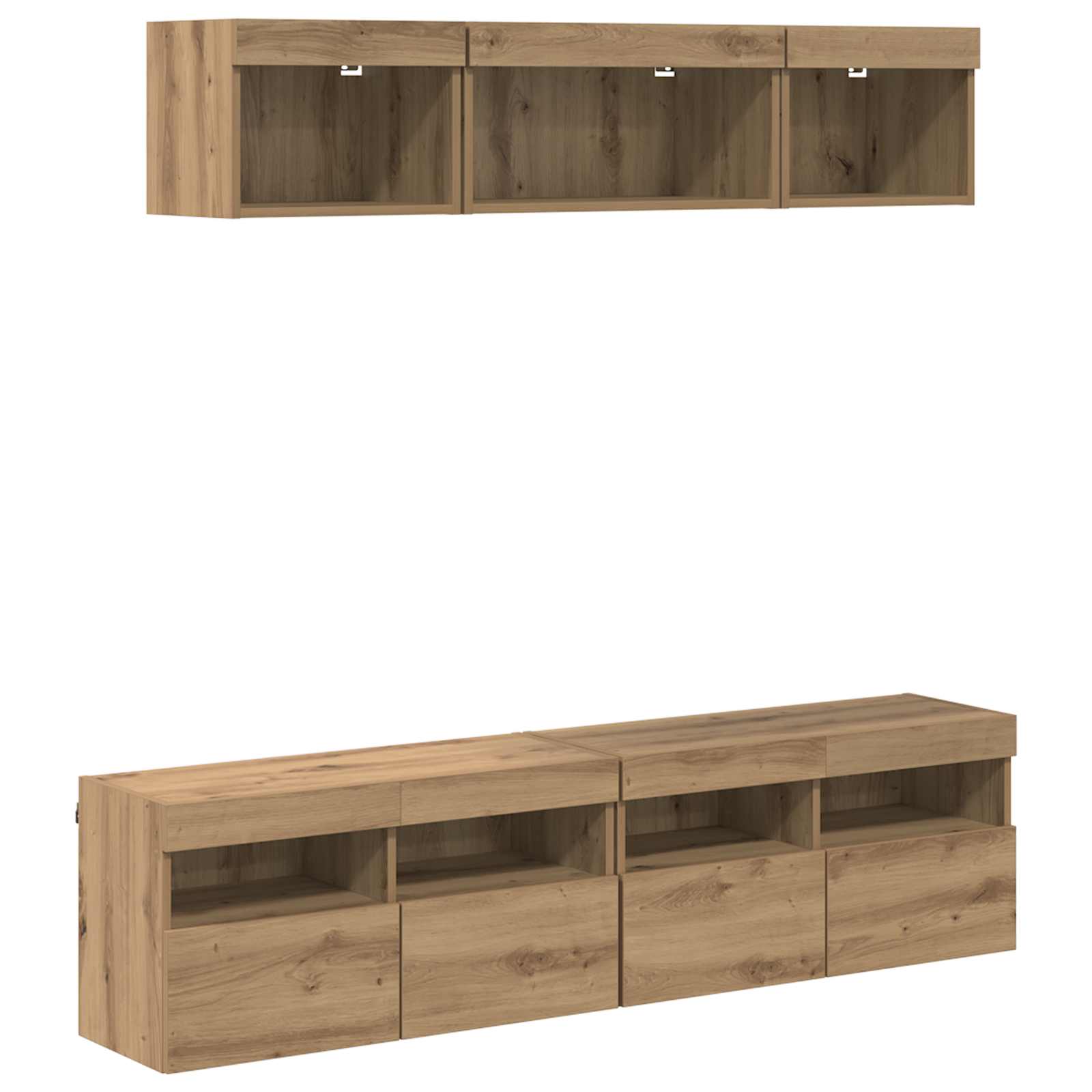 TV Fali Egységek LED-del 5 pcs Artisan tölgy 80 x 30 x 40 cm