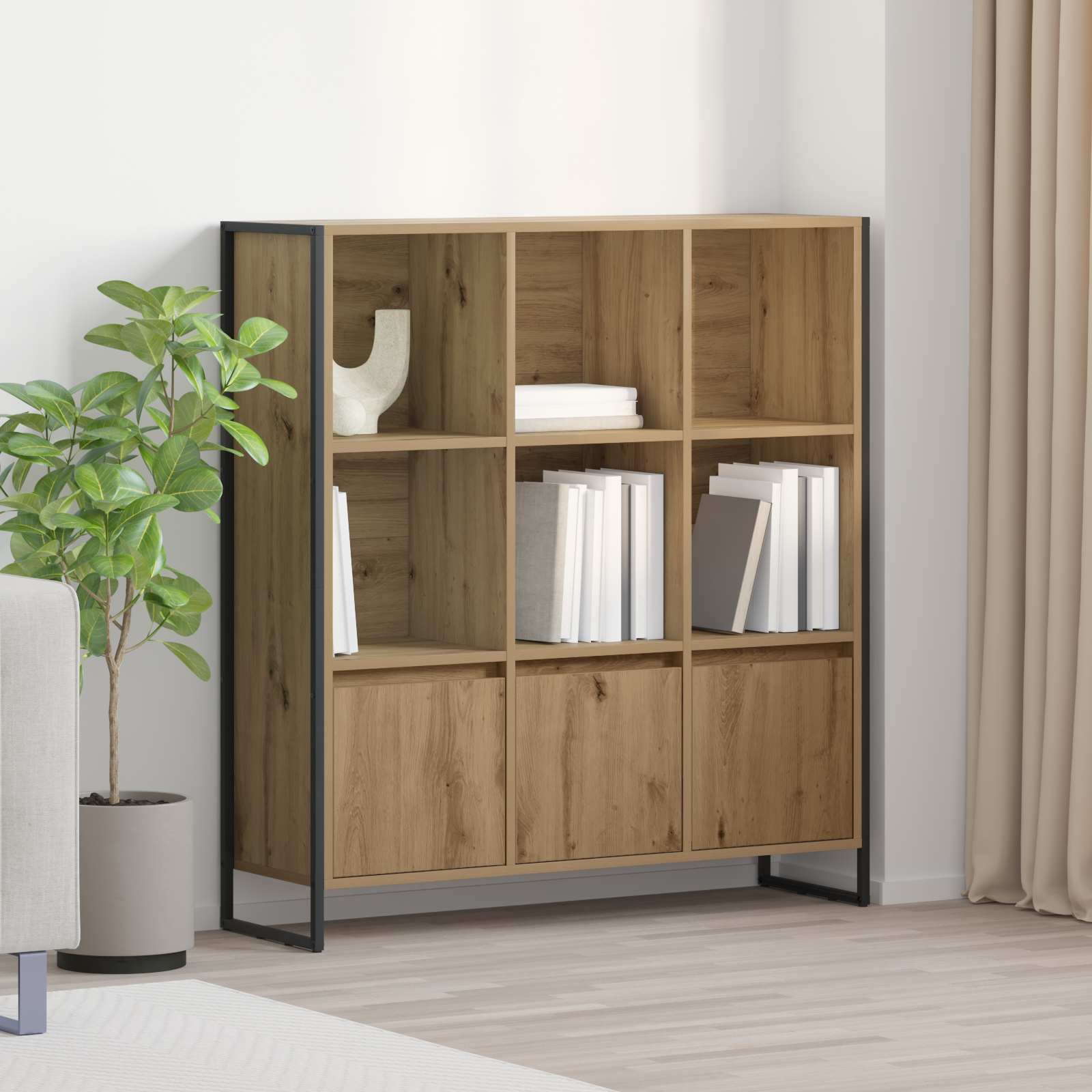 Könyvespolc 2 pcs Művészi tölgy 99,5 x 30 x 108 cm Faanyag