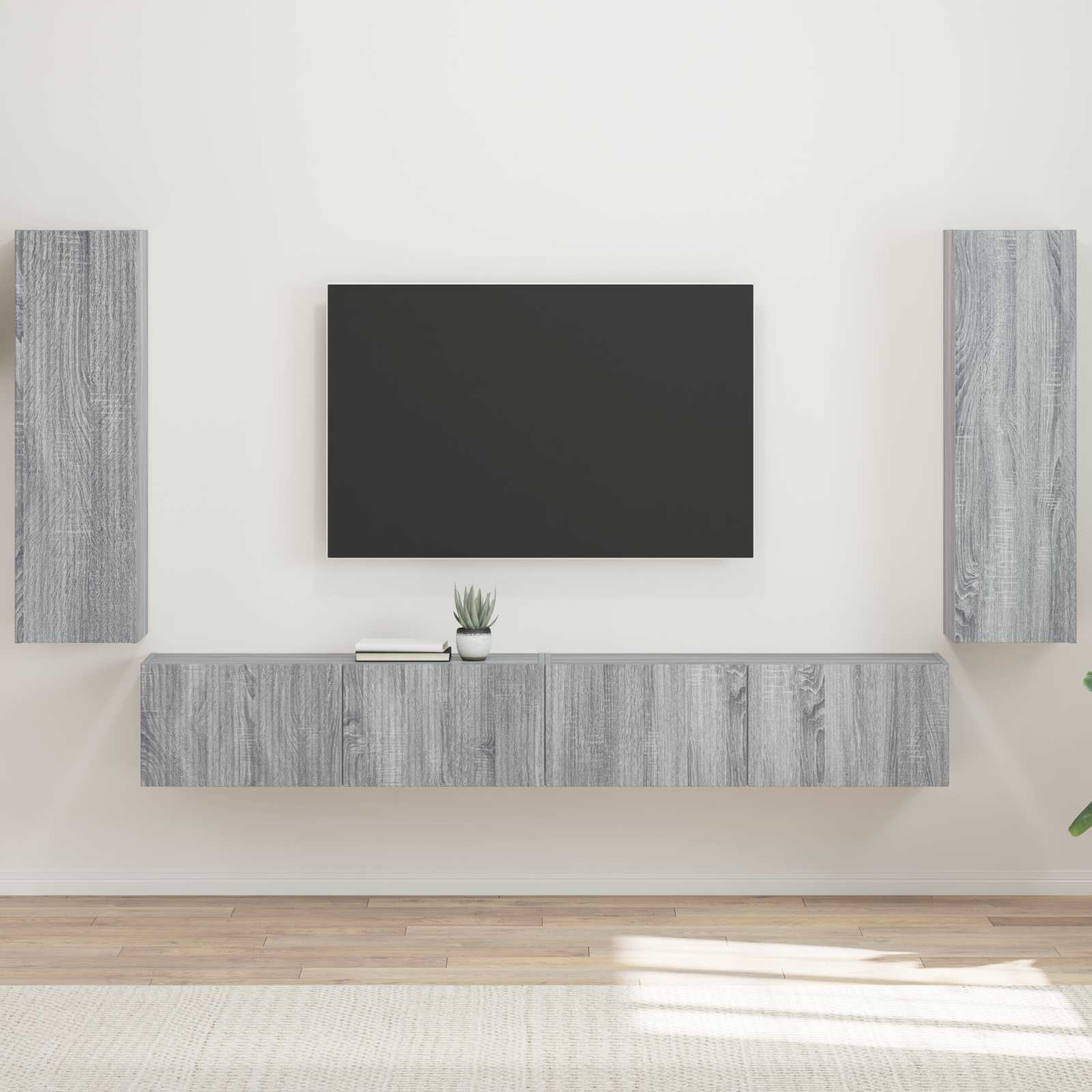 TV falit kabinet szett 4 pcs Szürke Sonoma Faanyag