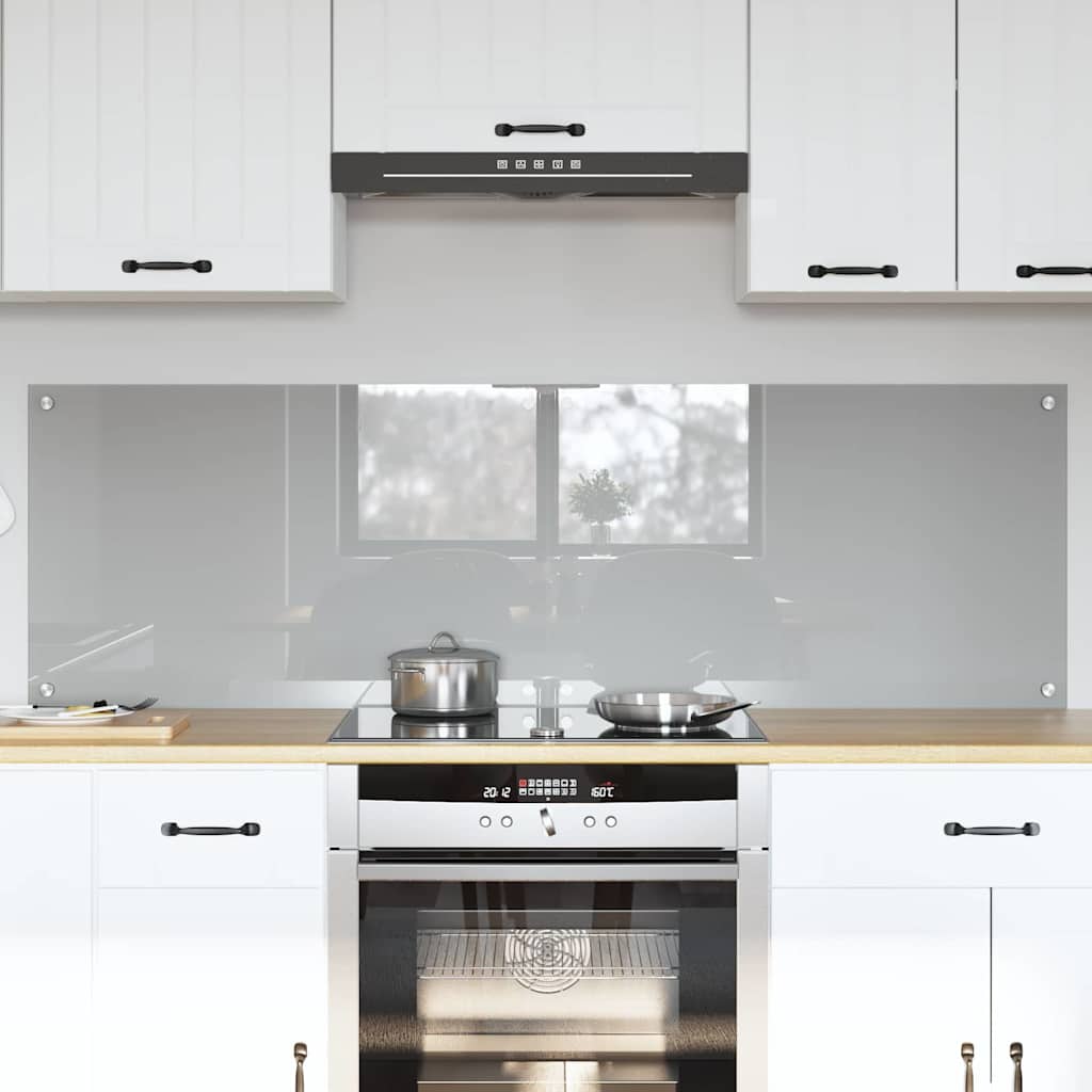 Konyhai splashback 2 pcs Világosszürke 80 x 50 cm edzett üveg