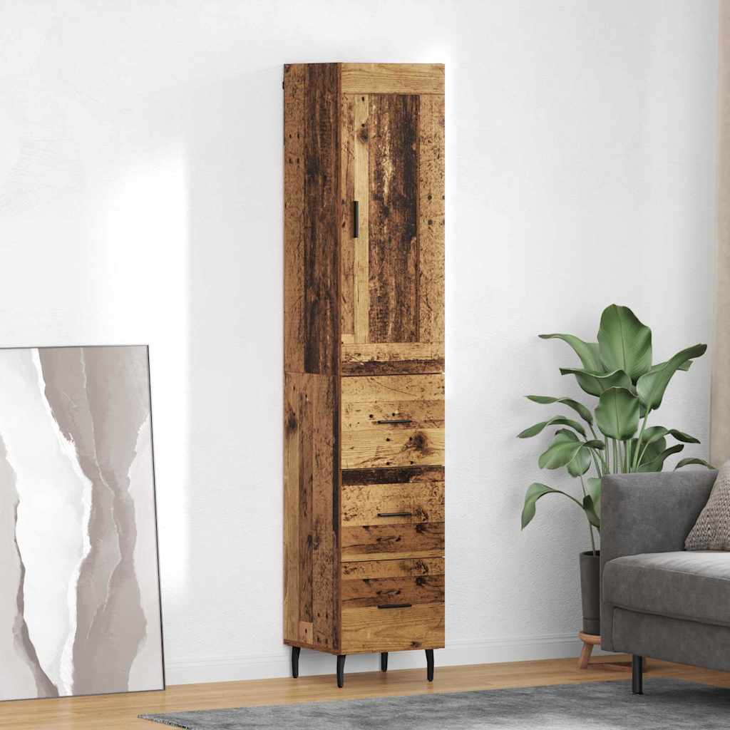 Magasfiú fiókkal Öreg fa 34,5 x 34 x 180 cm Faanyag