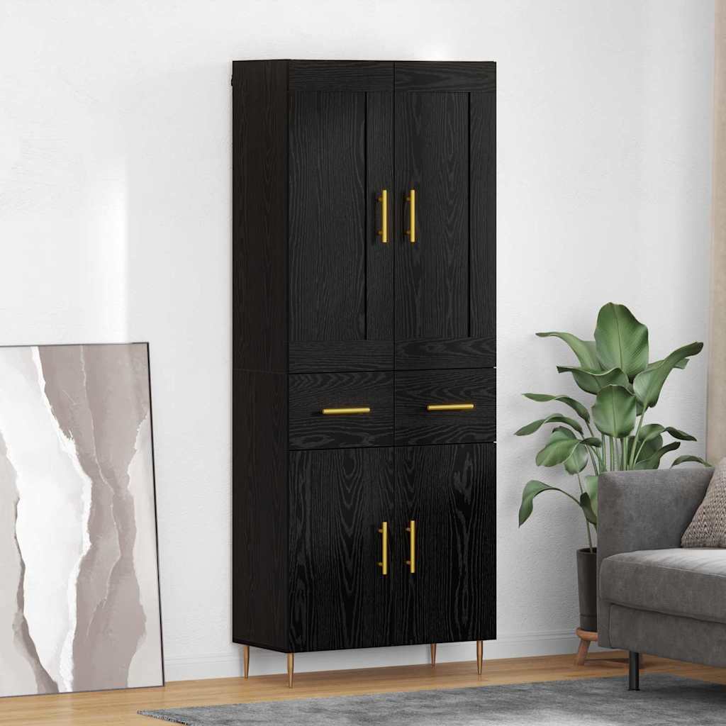 Magasfiú fiókkal Fekete tölgy 69,5 x 34 x 180 cm Faanyag