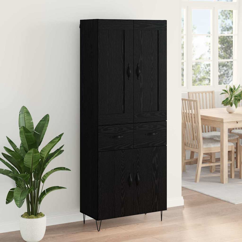 Magasfiú fiókkal Fekete tölgy 69,5 x 34 x 180 cm Faanyag