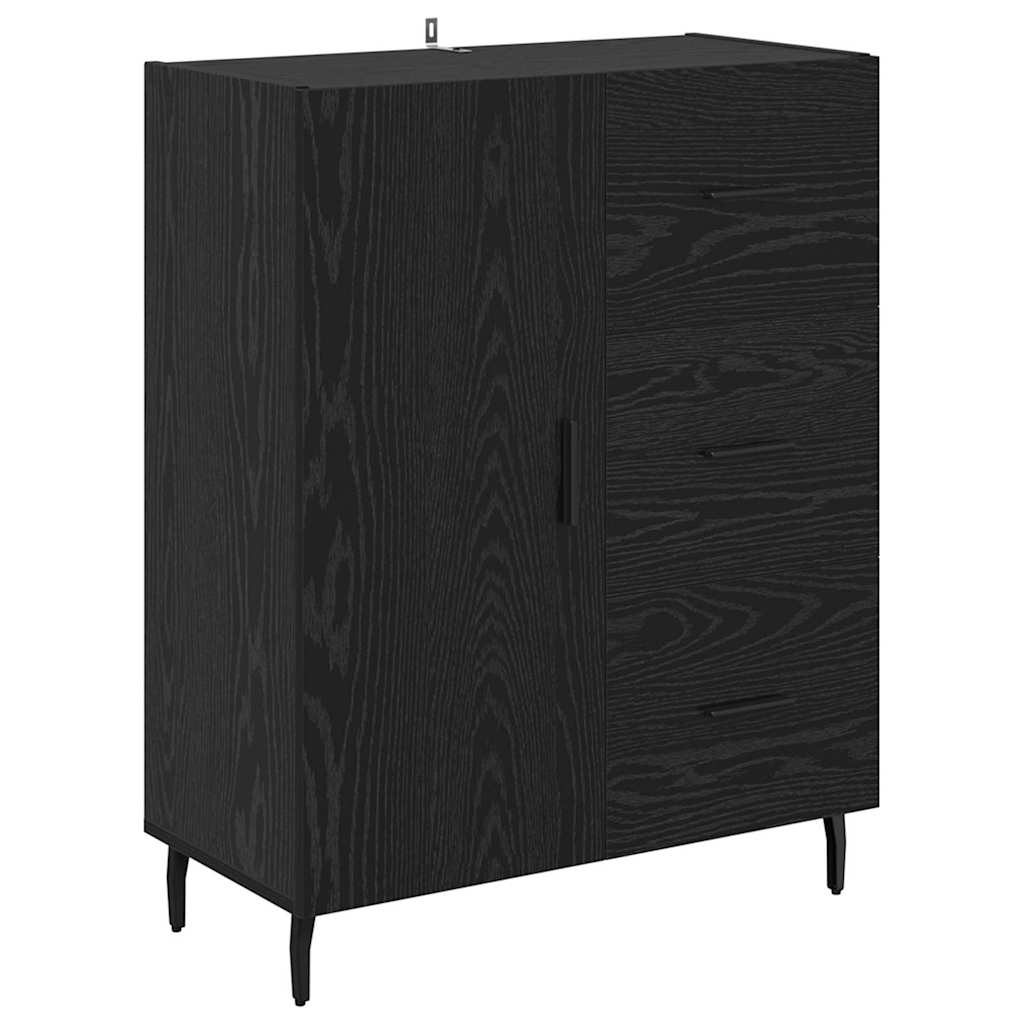 Magasfiú Fekete tölgy 69,5 x 34 x 180 cm Műanyag Fa és Üveg