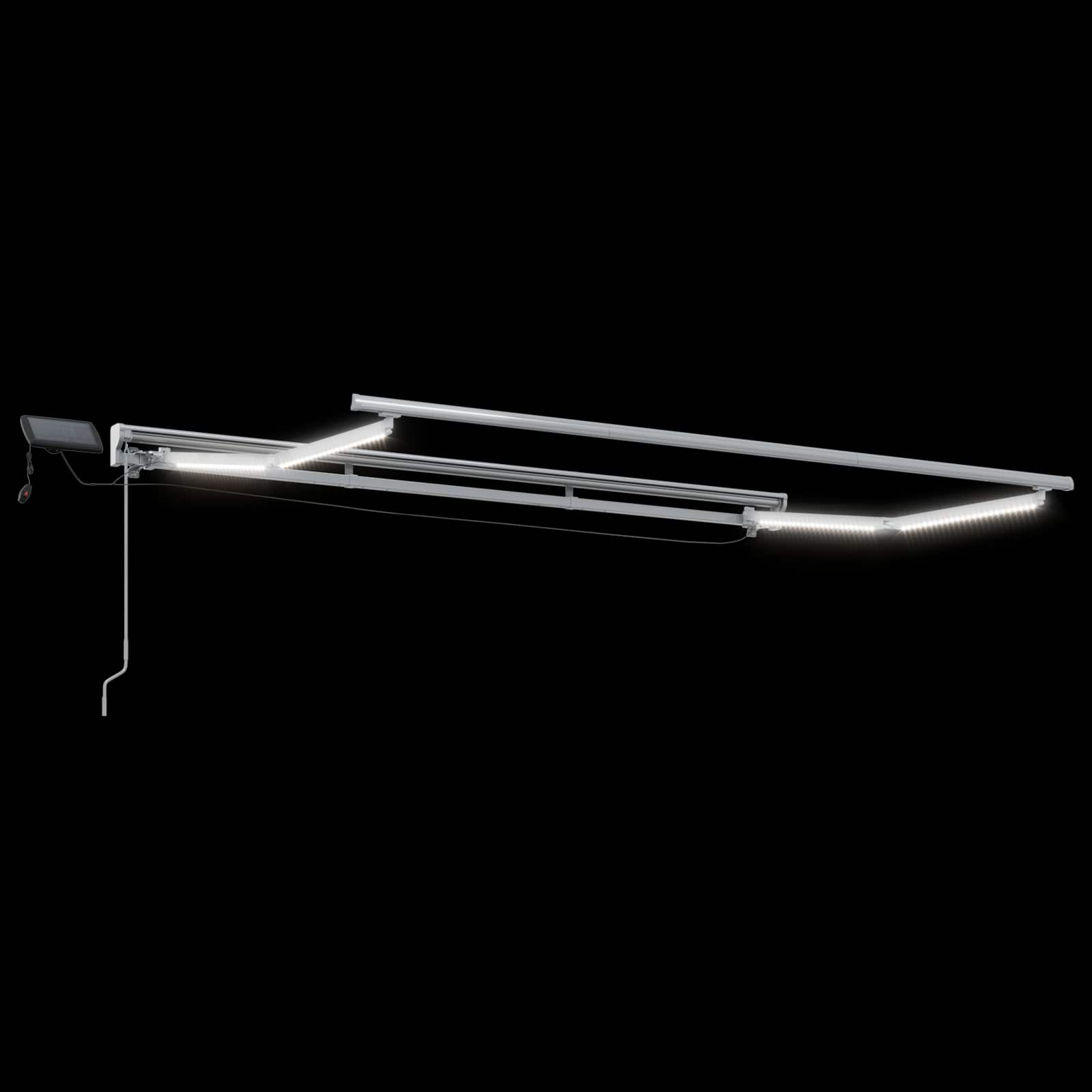 Kézi napellenző keret LED világítással Piros 3 x 2,5 m