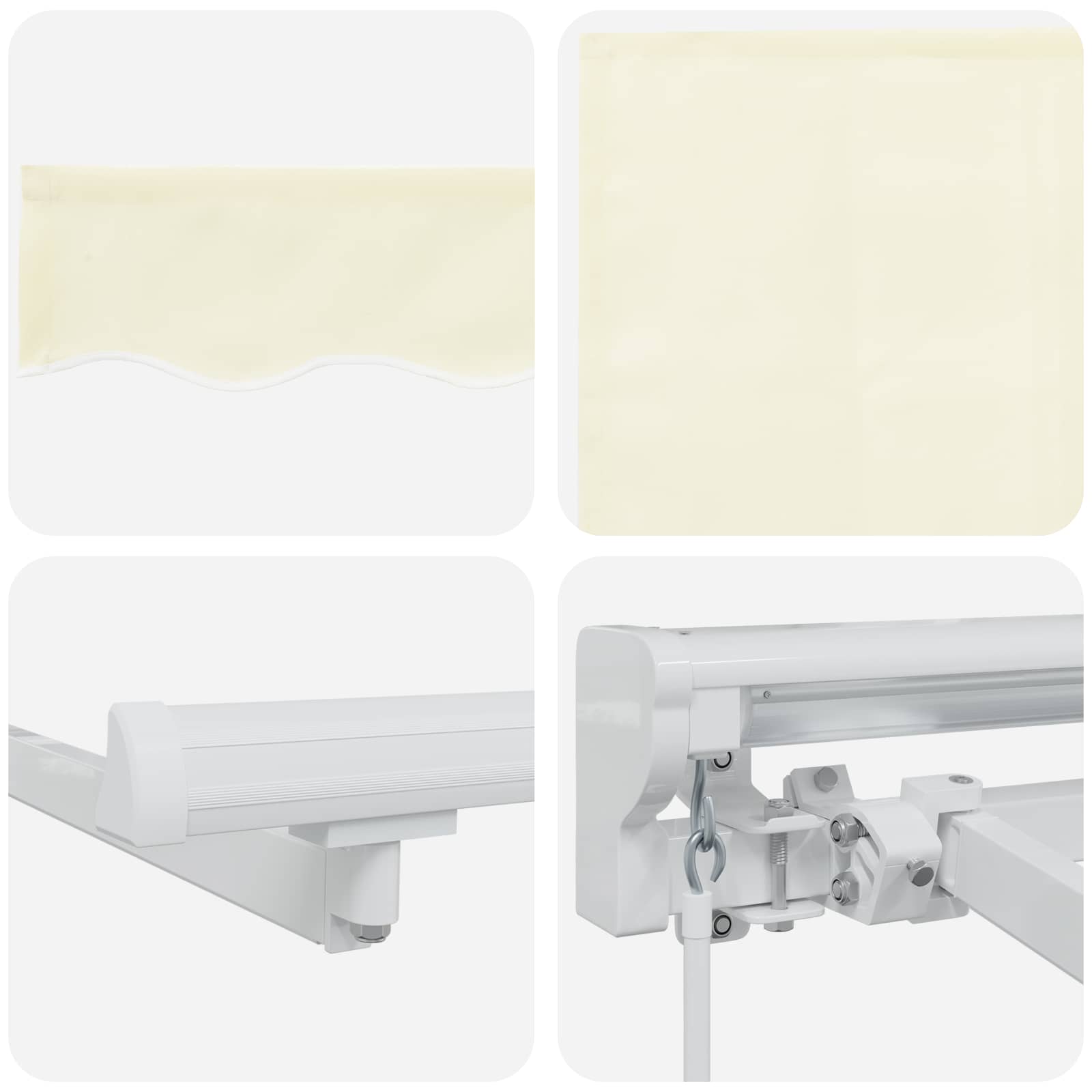 Kézi napellenző keret LED világítással Krém 4,5 × 3,5 m