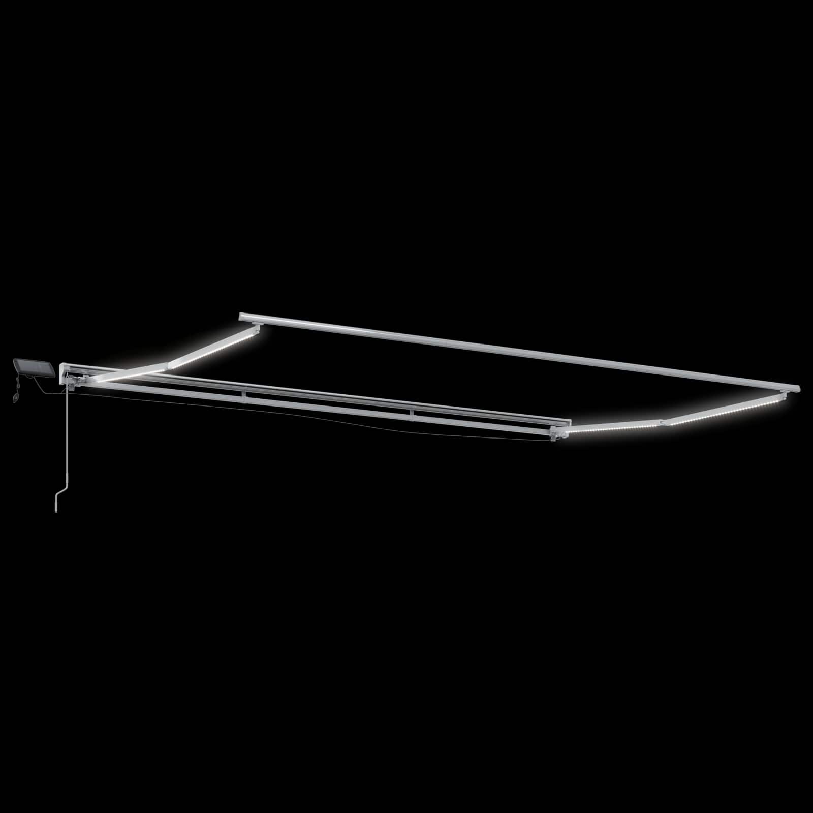 Kézi napellenző keret LED világítással Fehér 5 × 3,5 m