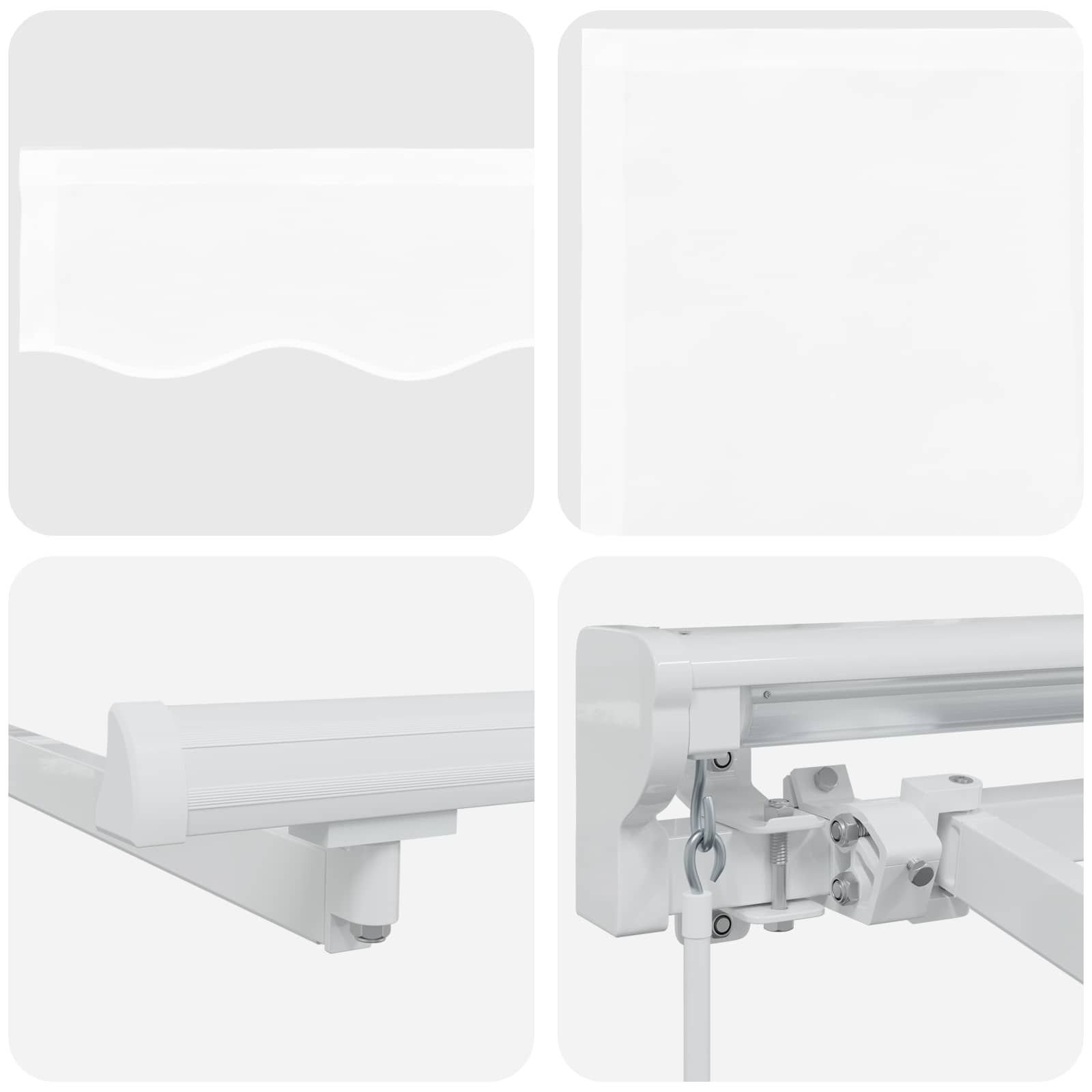 Kézi napellenző keret LED világítással Fehér 5 × 3,5 m