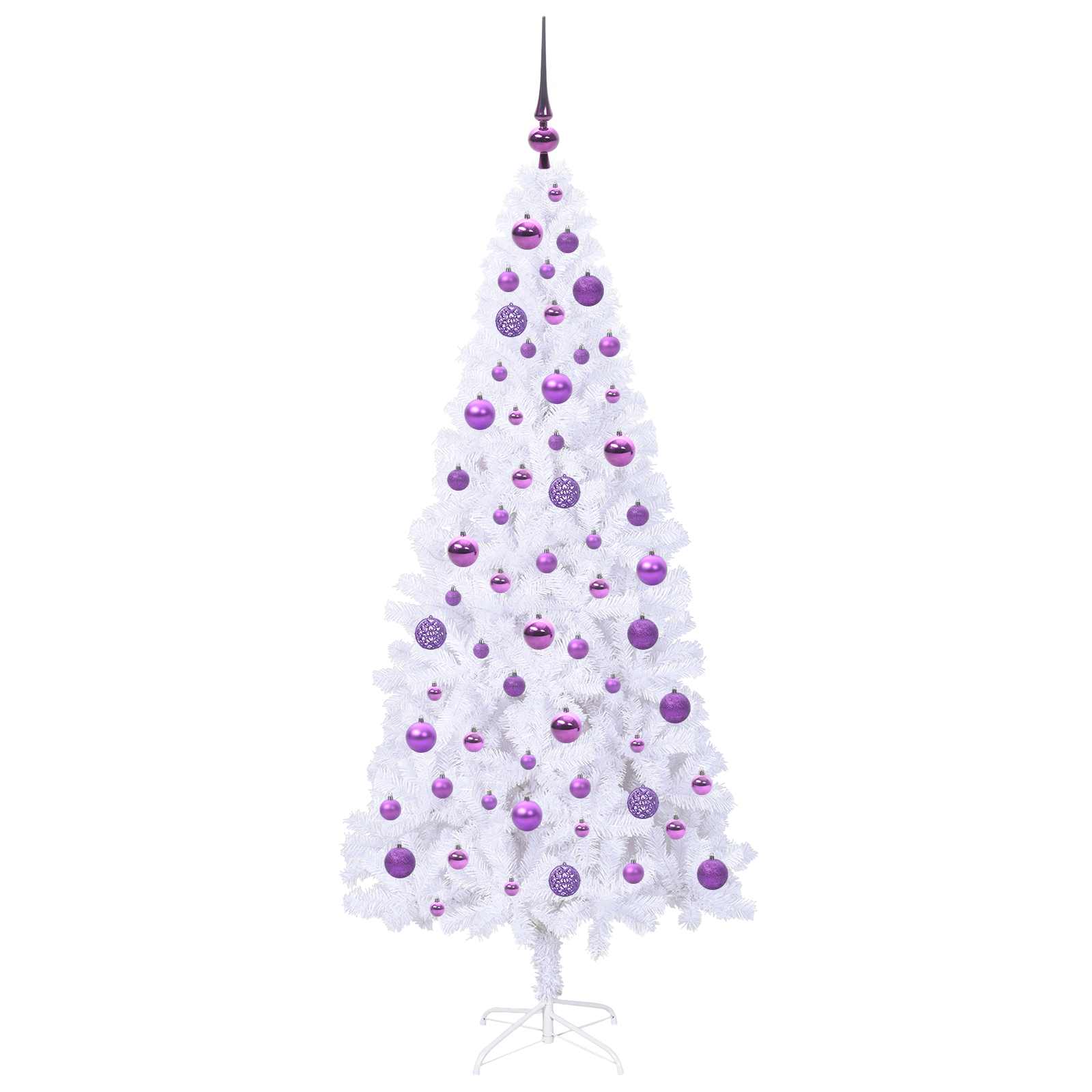 Mű karácsonyfa 300 LED-del állvánnyal Fehér 180 cm PVC és Acél