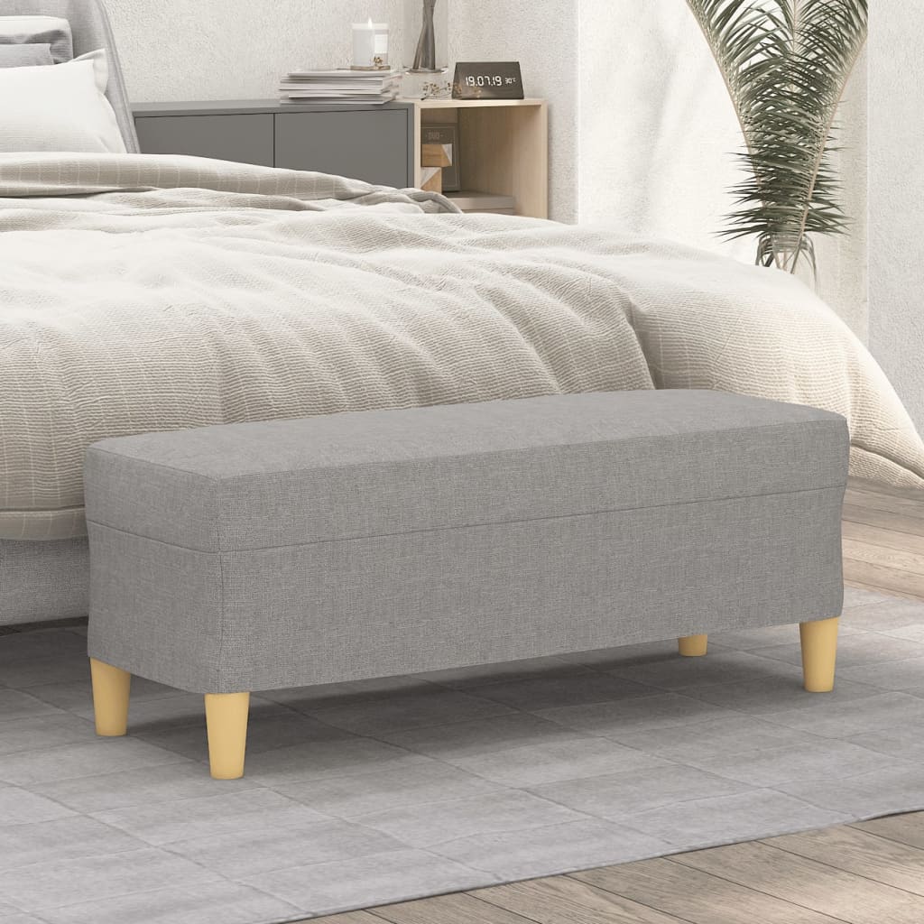 Világosszürke szövet pad 100 x 35 x 41 cm