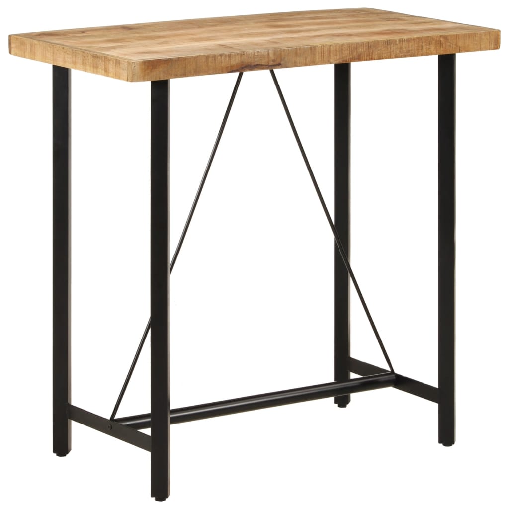 Tömör mangófa és vas bárasztal 110 x 55 x 107 cm