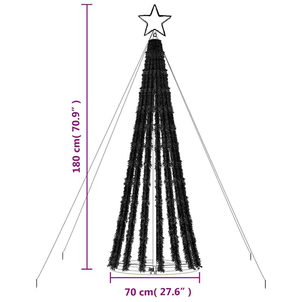 Színes LED karácsonyfa 275 LED 180 cm