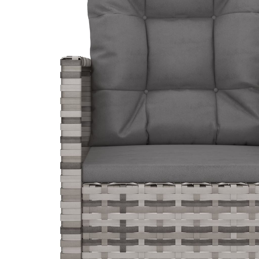 Szürke polyrattan kerti fotel párnákkal