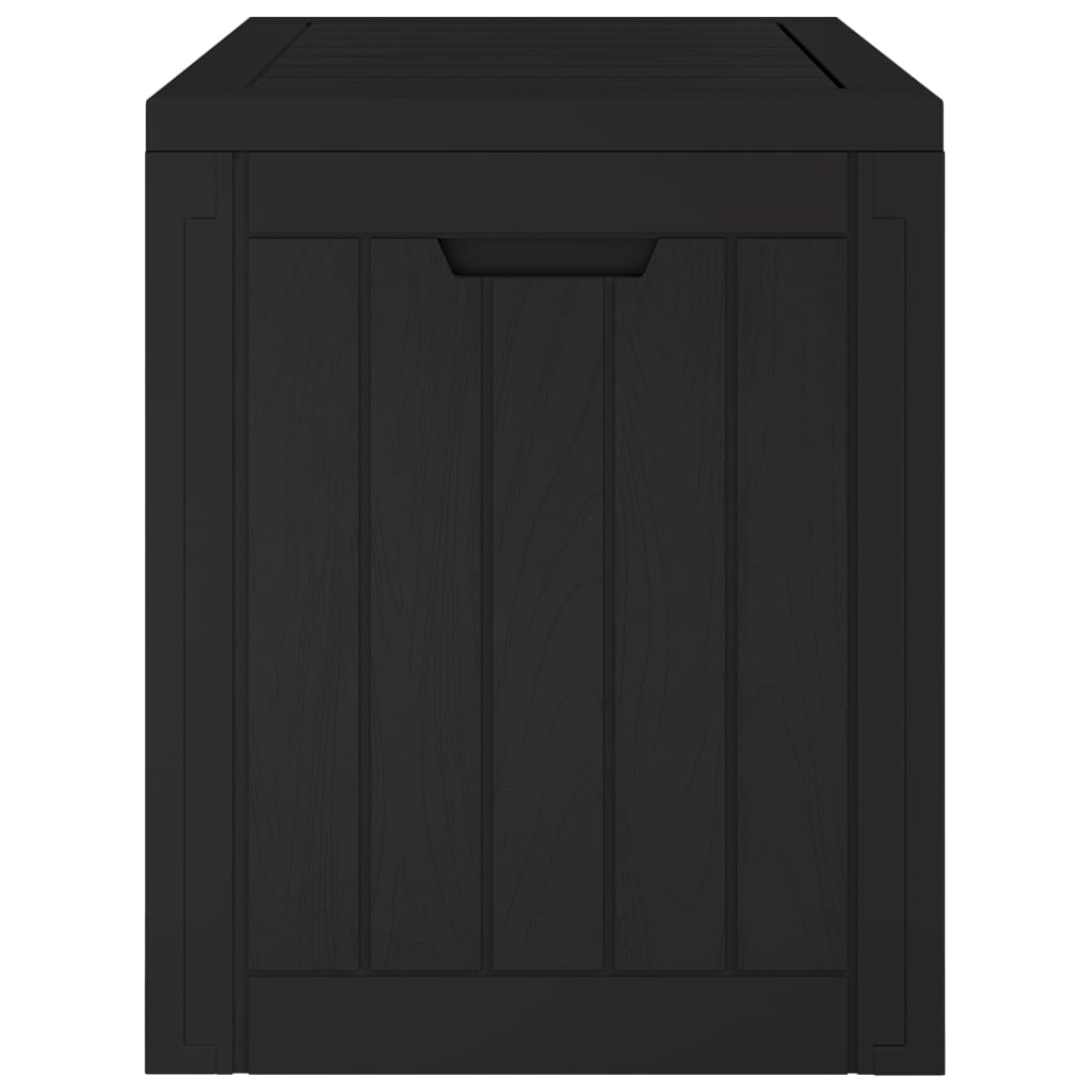 Fekete polipropilén kerti tárolóláda 55,5x43x53 cm