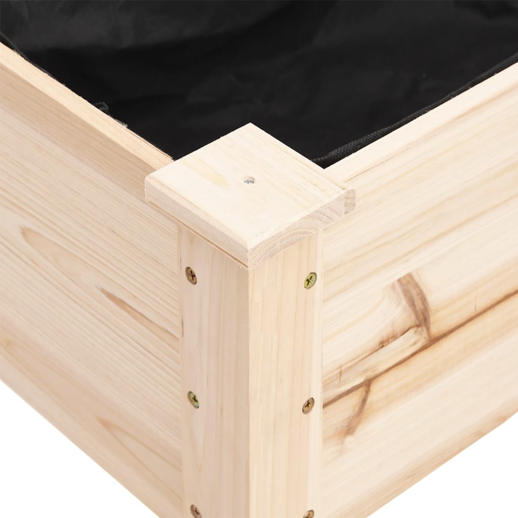 Tömör fenyőfa kerti ültetőláda béléssel 118 x 59 x 76 cm