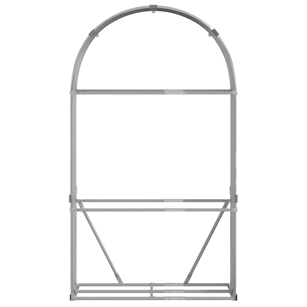 Világosszürke horganyzott acél rönktartó 120 x 45 x 210 cm