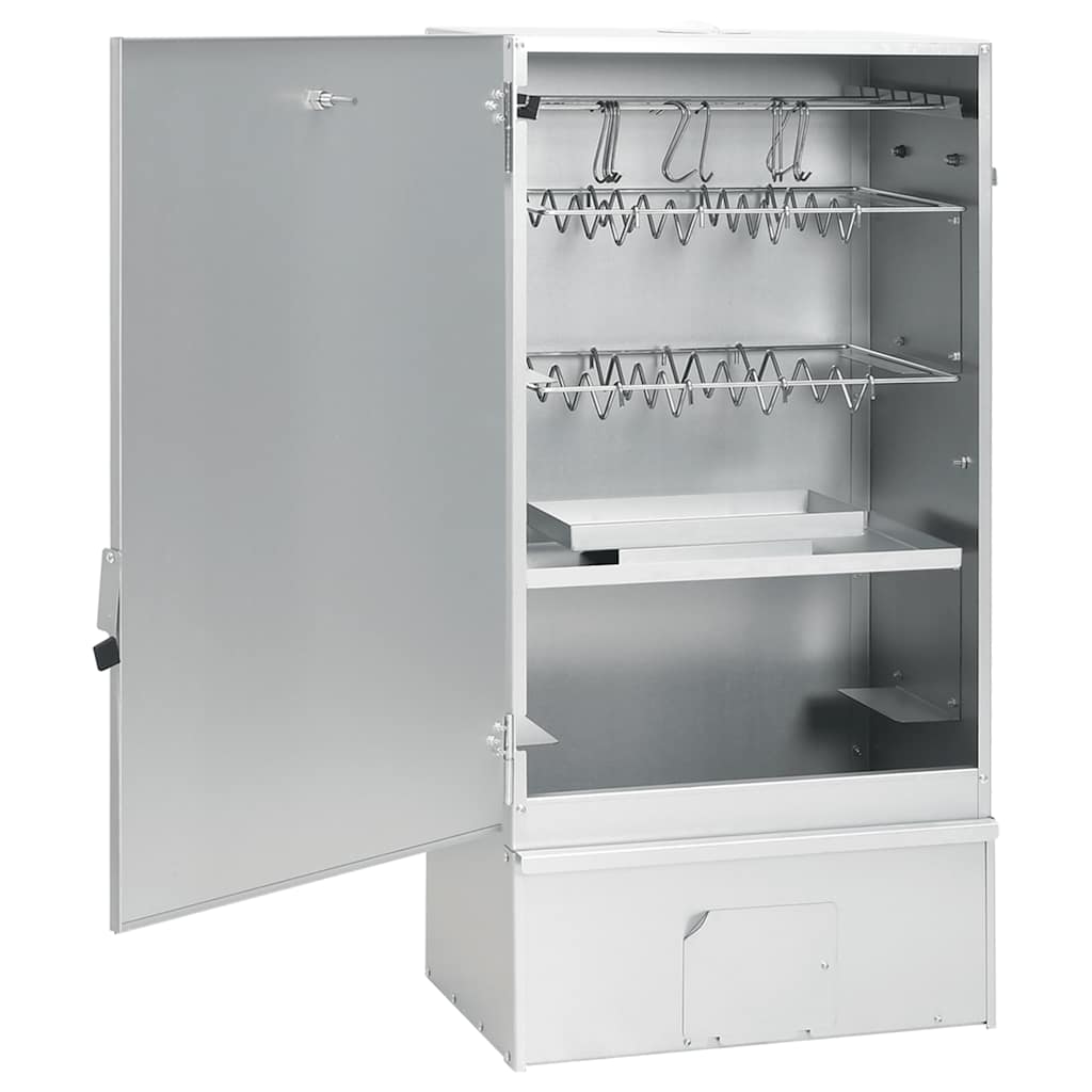 Horganyzott acél BBQ füstölőkemence faaprítékkal 44,5x29x83 cm