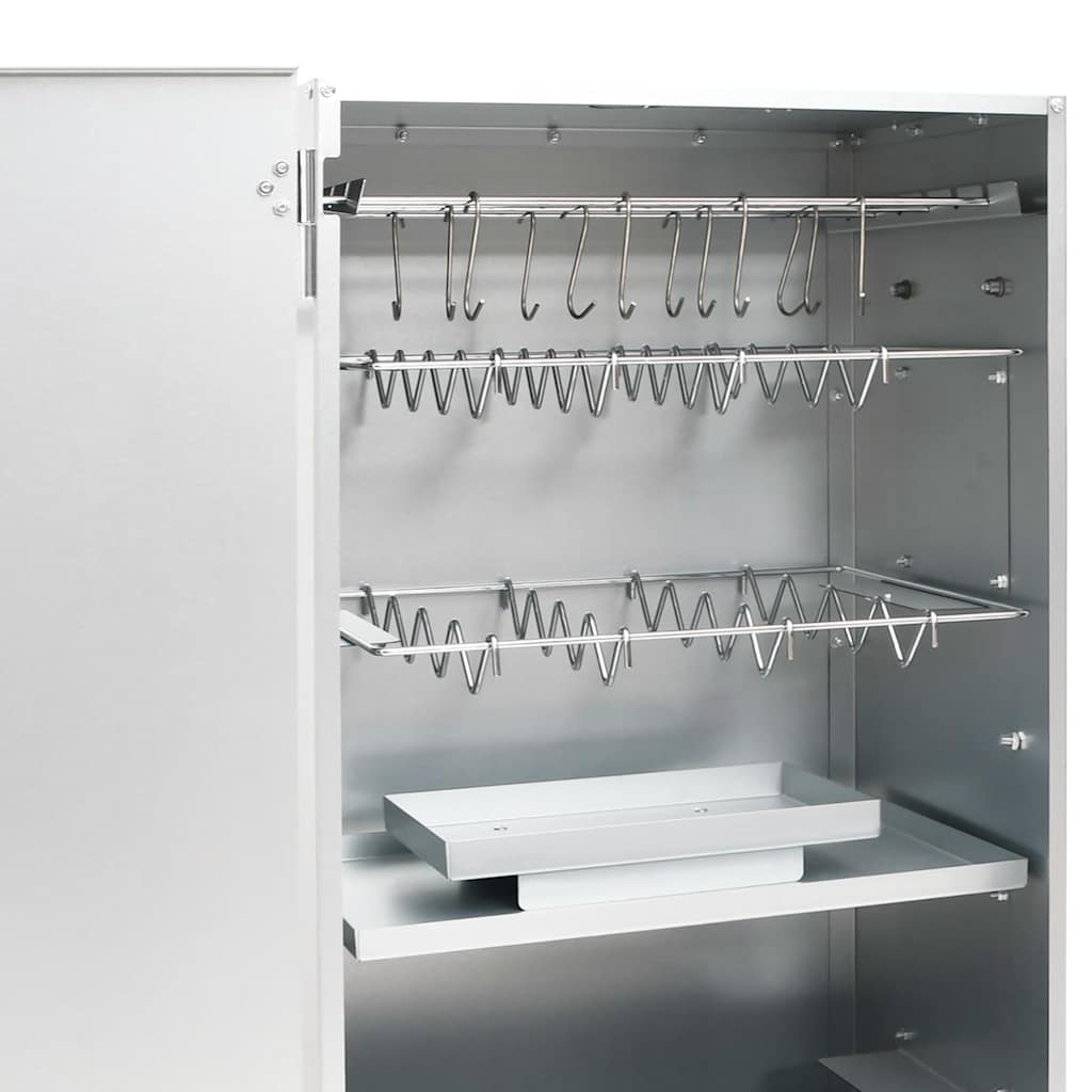 Horganyzott acél BBQ füstölőkemence faaprítékkal 44,5x29x83 cm
