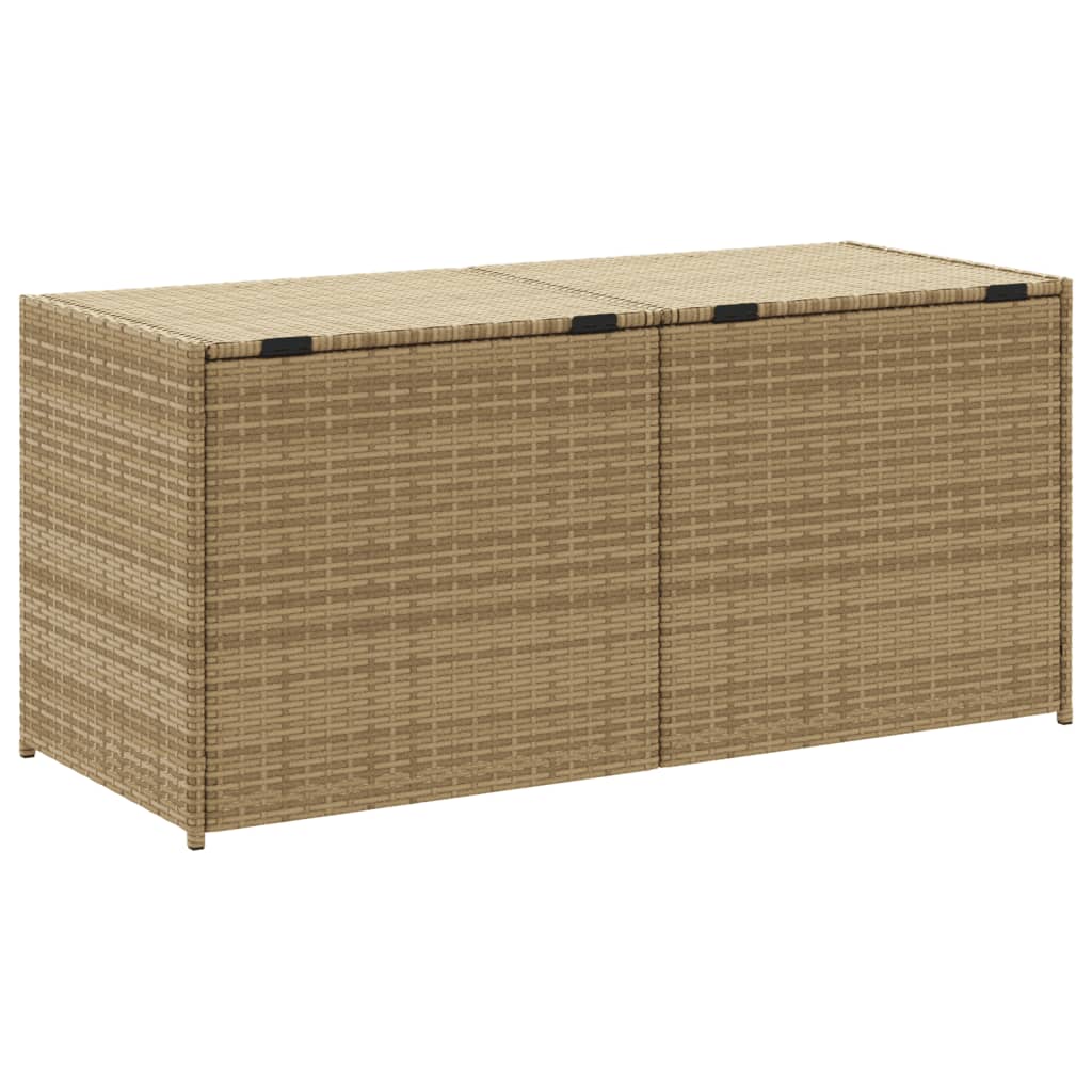 Vegyes bézs polyrattan kerti tárolóláda 283 L