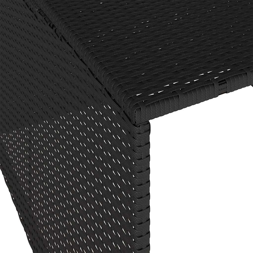 Fekete polyrattan robotfűnyíró garázs 86 x 90 x 52/57 cm