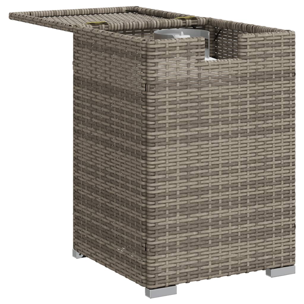 Szürke polyrattan propántartály borító asztal 40 x 40 x 60 cm