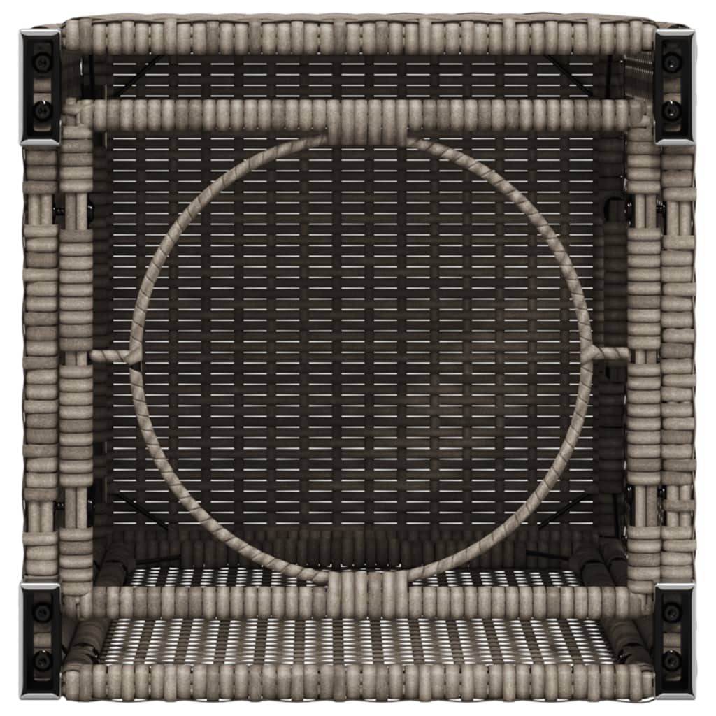 Szürke polyrattan propántartály borító asztal 40 x 40 x 60 cm