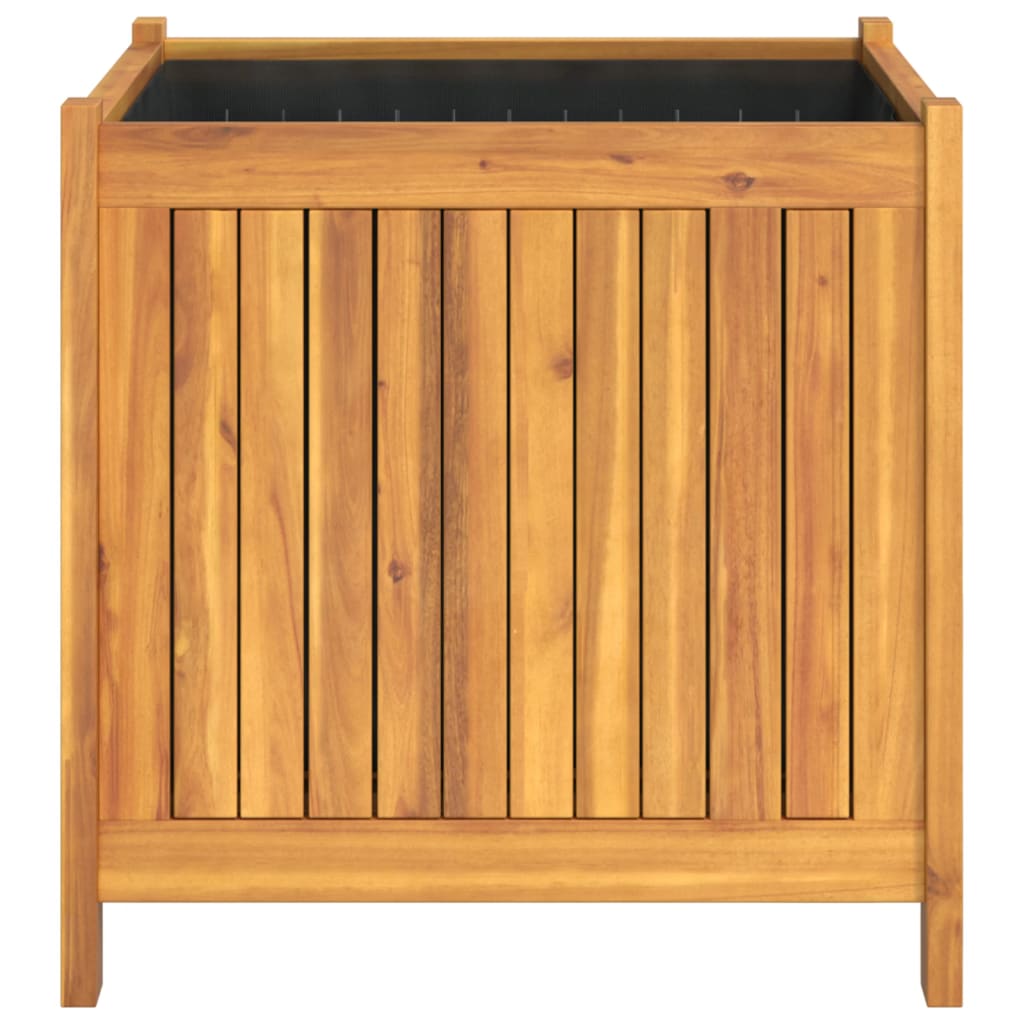 Tömör akácfa kerti virágtartó béléssel 50 x 50 x 50 cm