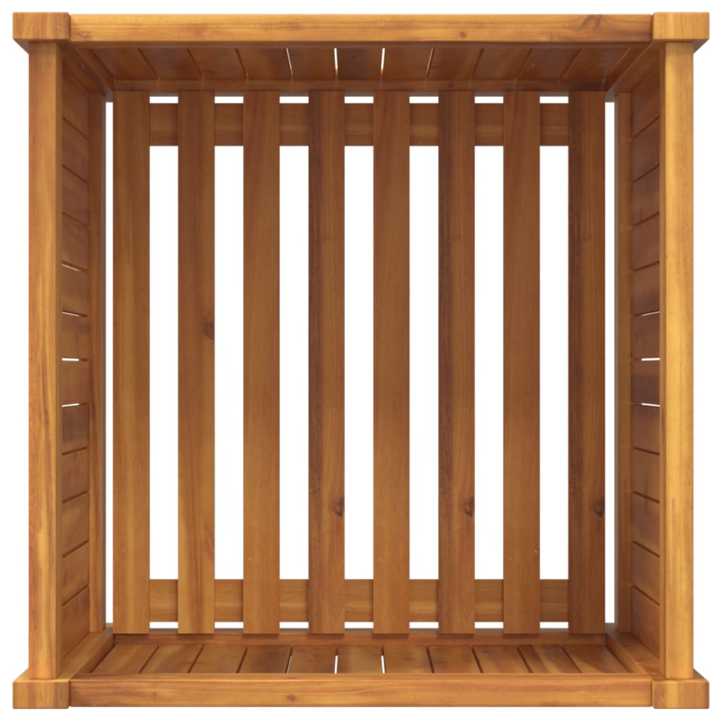 Tömör akácfa kerti virágtartó béléssel 50 x 50 x 50 cm